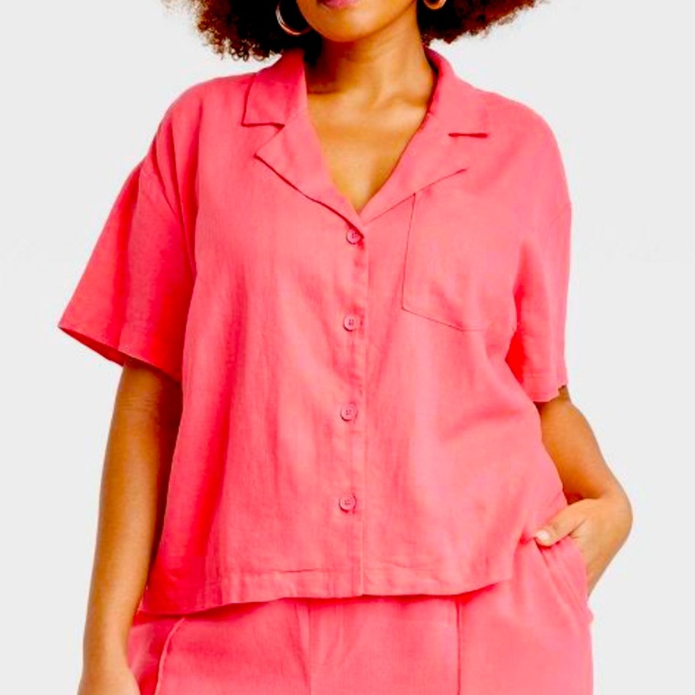 A New Day button down pink top multiple sizes NWT